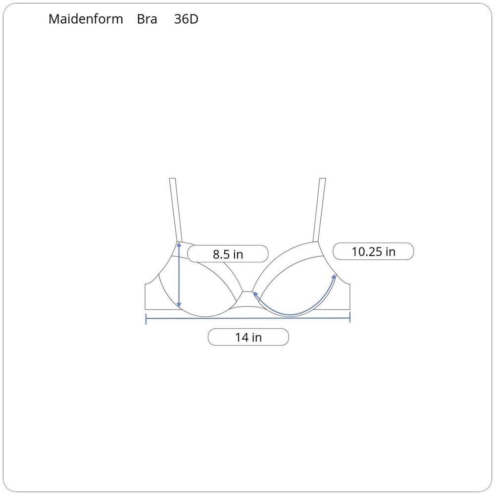 MAIDENFORM Black Wireless Convertible Straps Comfort Devotion Bra #09456 -- 36D - Picture 4 of 4